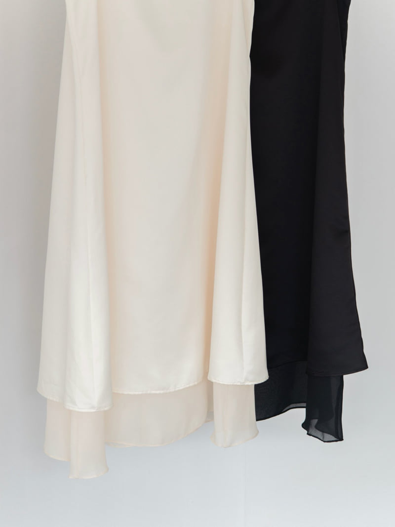 Inssense - Korean Women Fashion - #womensfashion - Silky Sheer Fabric Layered Maxi Dress - 12