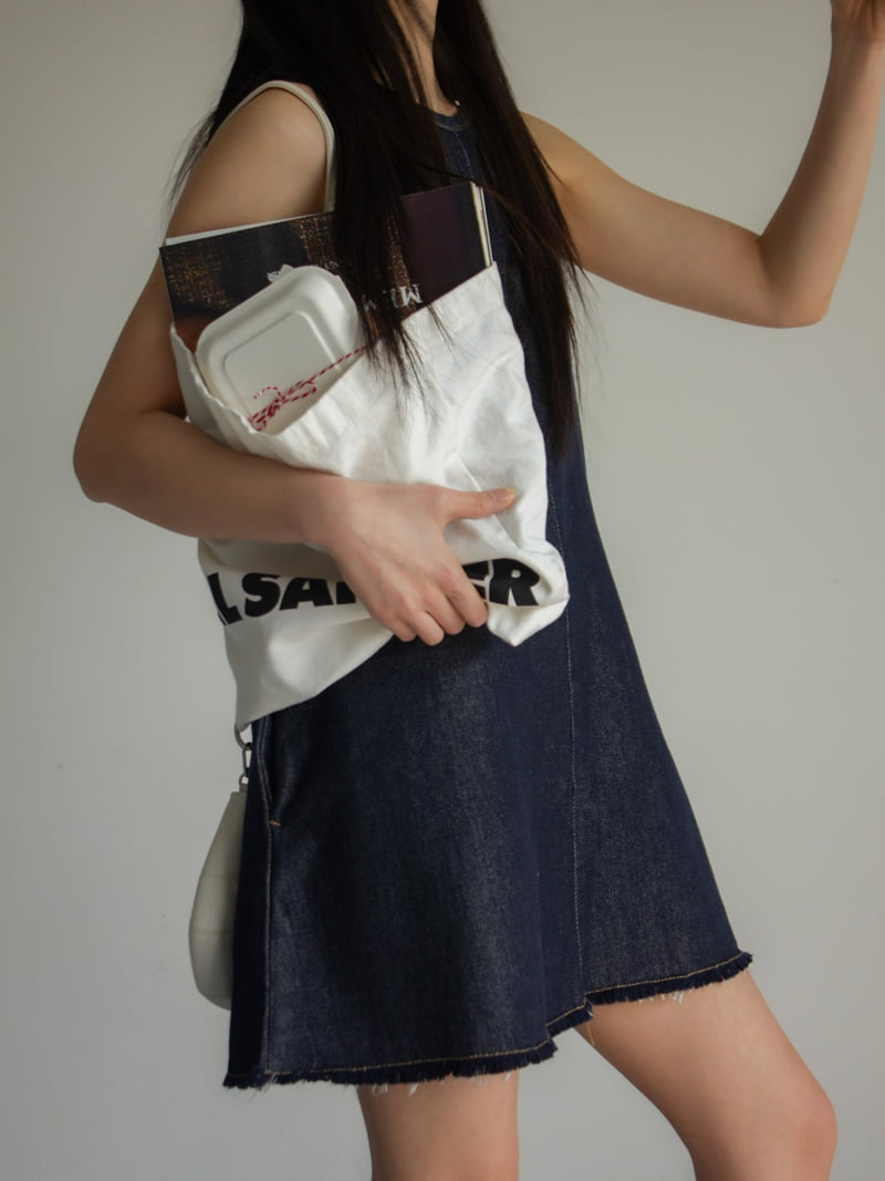 Inssense - Korean Women Fashion - #womensfashion - Fringe Detail Indigo Denim Mini Dress