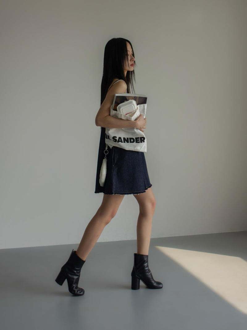 Inssense - Korean Women Fashion - #womensfashion - Fringe Detail Indigo Denim Mini Dress - 5