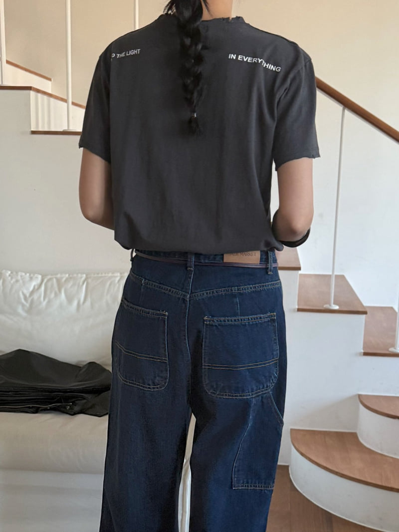 Jade Market - Korean Women Fashion - #momslook - Carpenter Denim Pants - 7