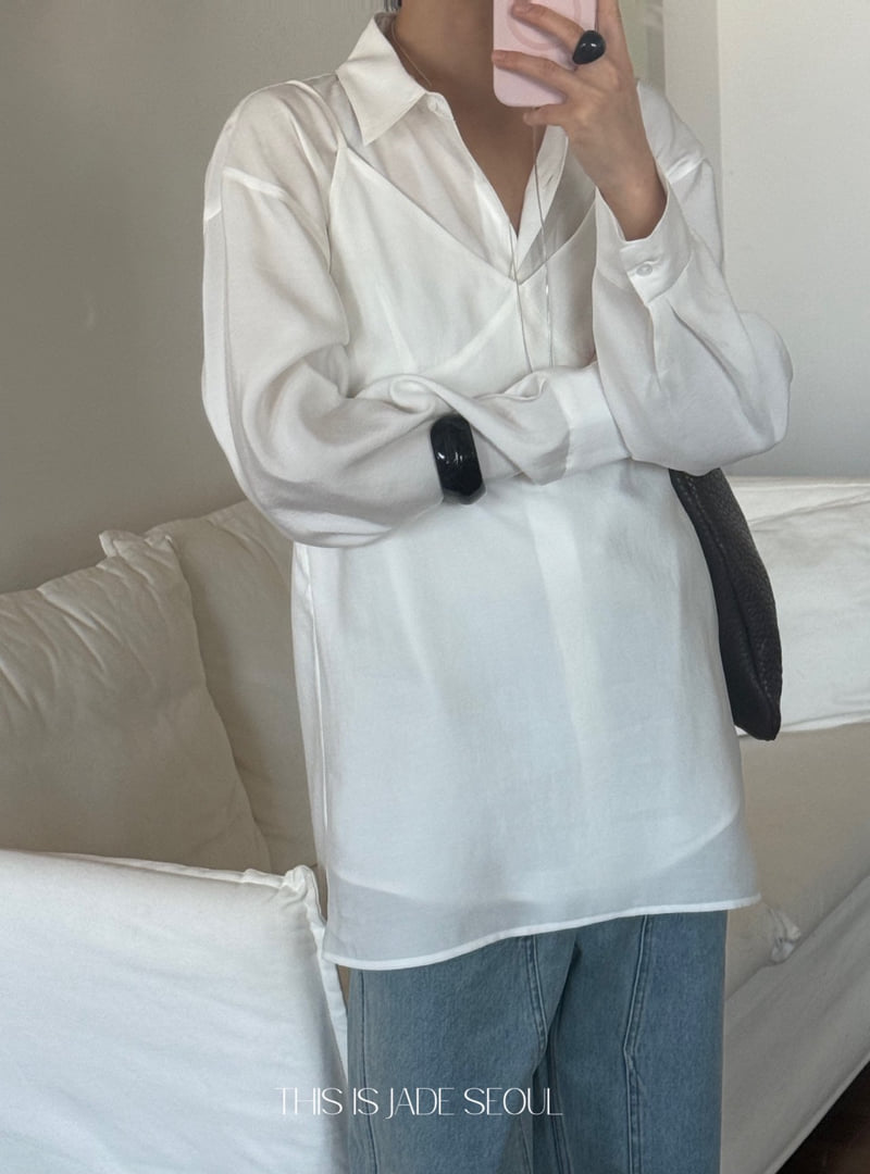 Jade Market - Korean Women Fashion - #momslook - Slip Blouse Set - 9