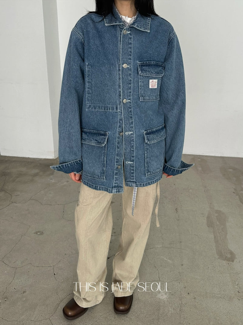 Jade Market - Korean Women Fashion - #womensfashion - Denim Work Jacket - 4