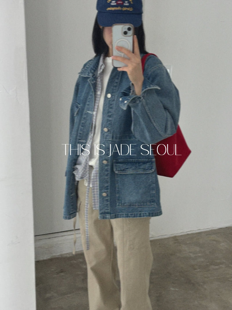 Jade Market - Korean Women Fashion - #momslook - Denim Work Jacket - 8