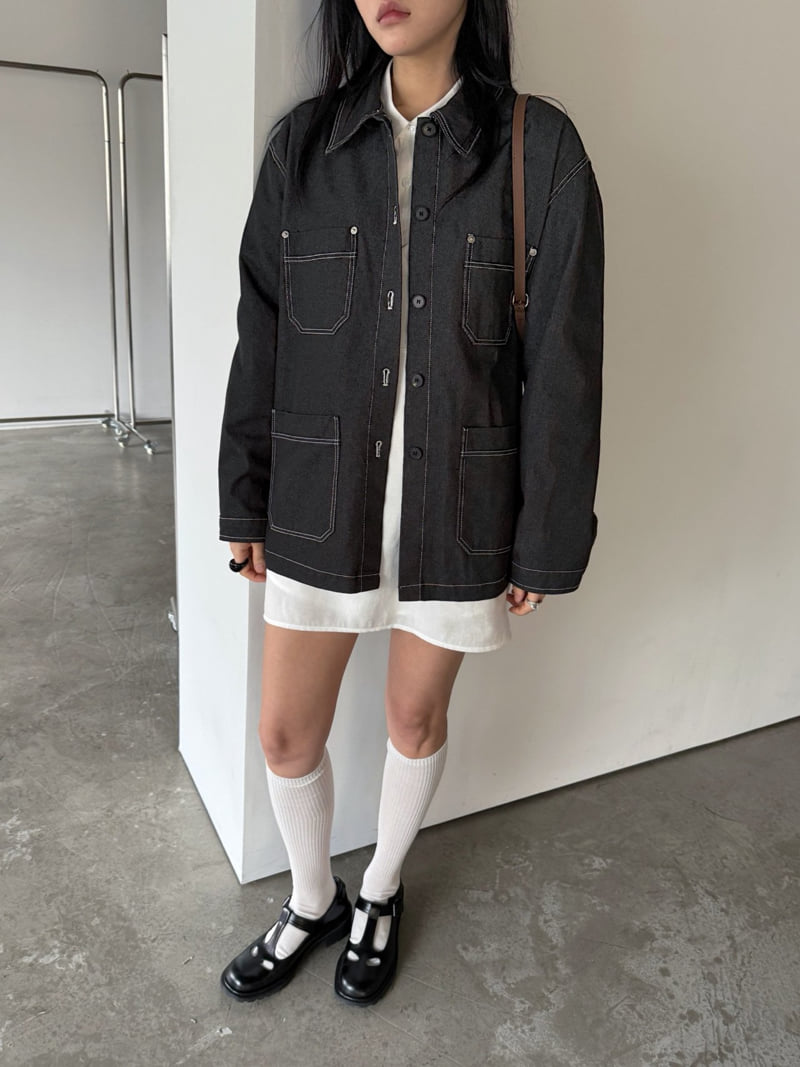 Jade Market - Korean Women Fashion - #momslook - Le Mon Stitch Jacket - 9