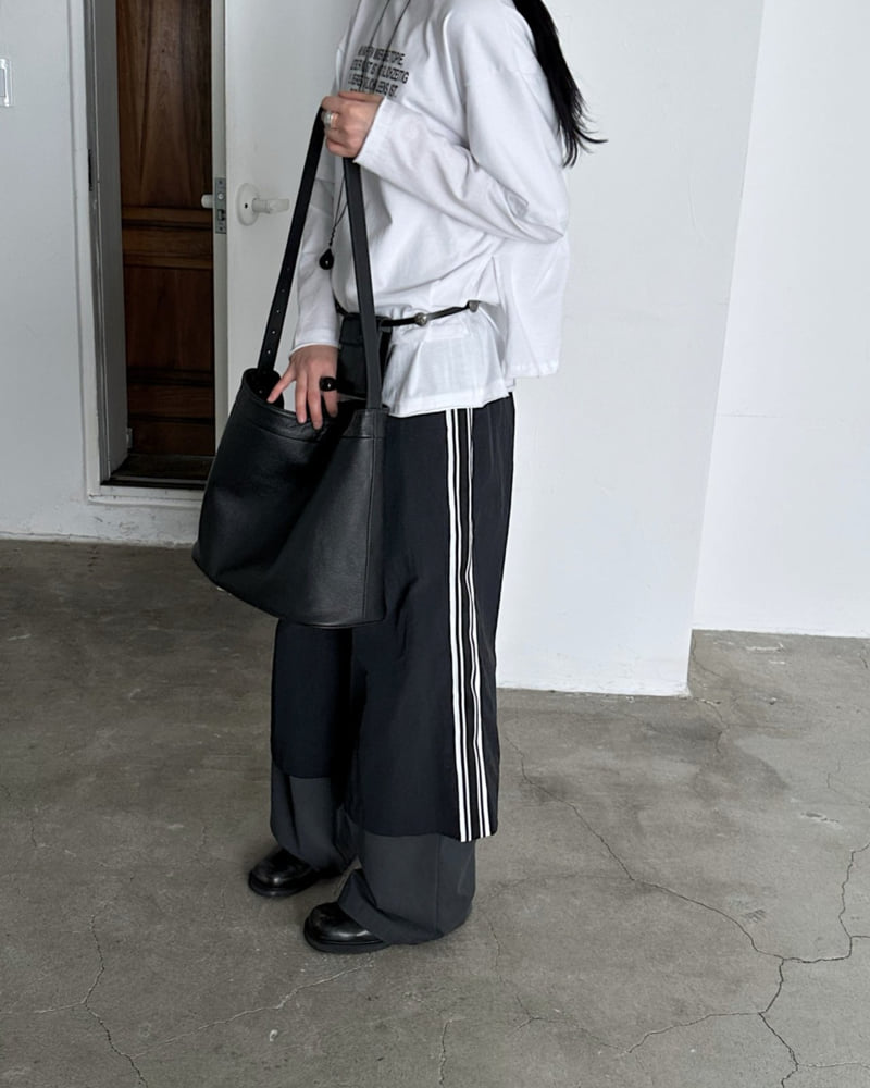 Jade Market - Korean Women Fashion - #momslook - Urban Tape Pants - 6