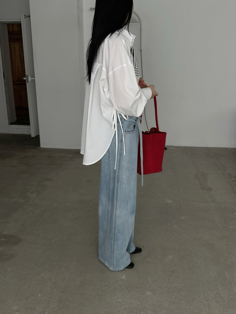 Jade Market - Korean Women Fashion - #momslook - Blue Pocket Shirt - 10