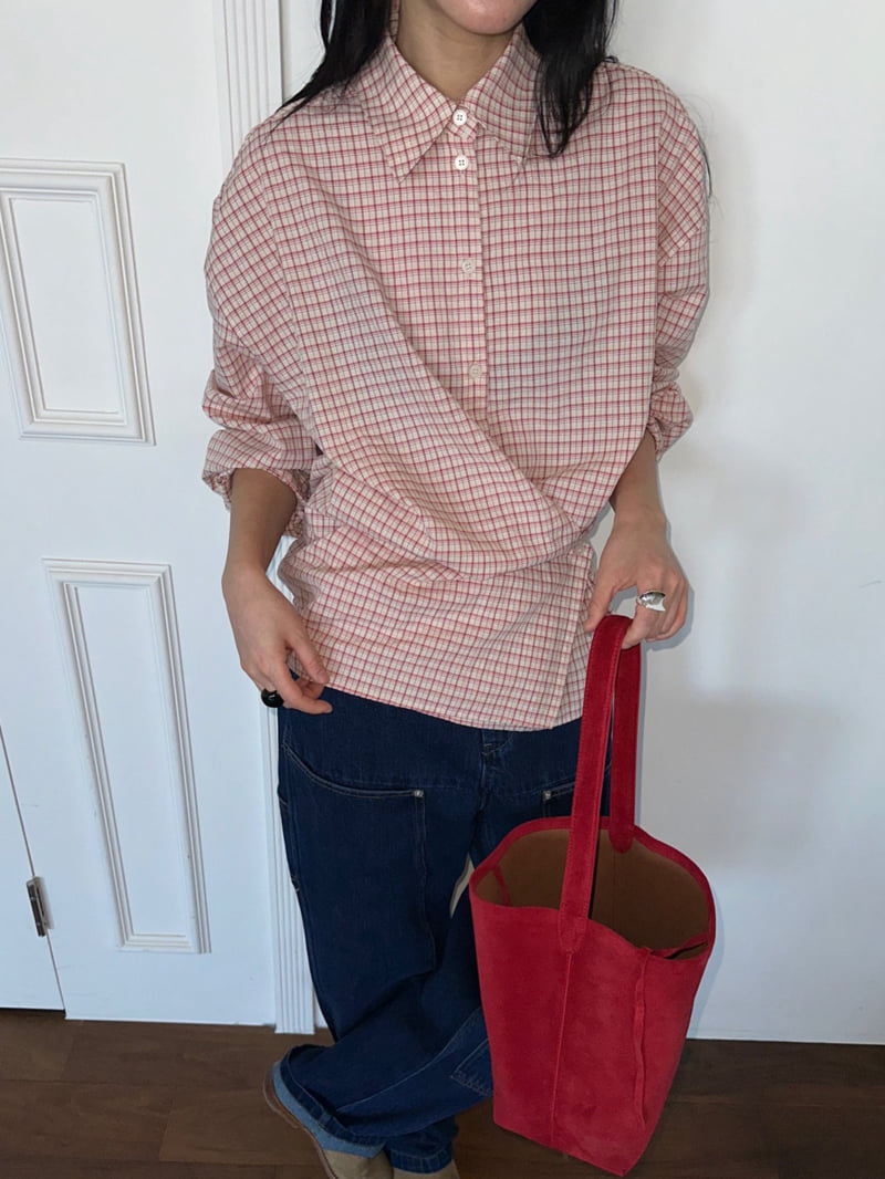 Jade Market - Korean Women Fashion - #restrostyle - Lily Check Shirt - 5