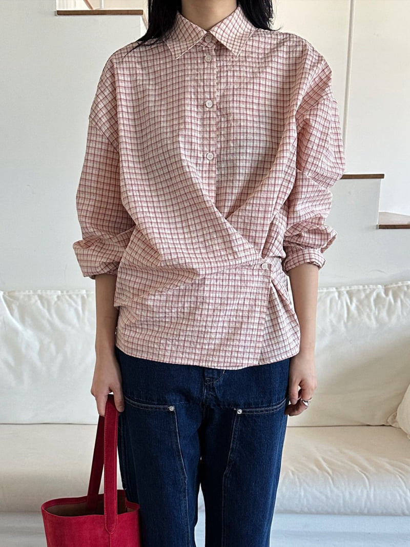 Jade Market - Korean Women Fashion - #shopsmall - Lily Check Shirt - 7