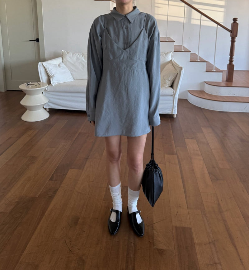 Jade Market - Korean Women Fashion - #thelittlethings - Slip Blouse Set - 2