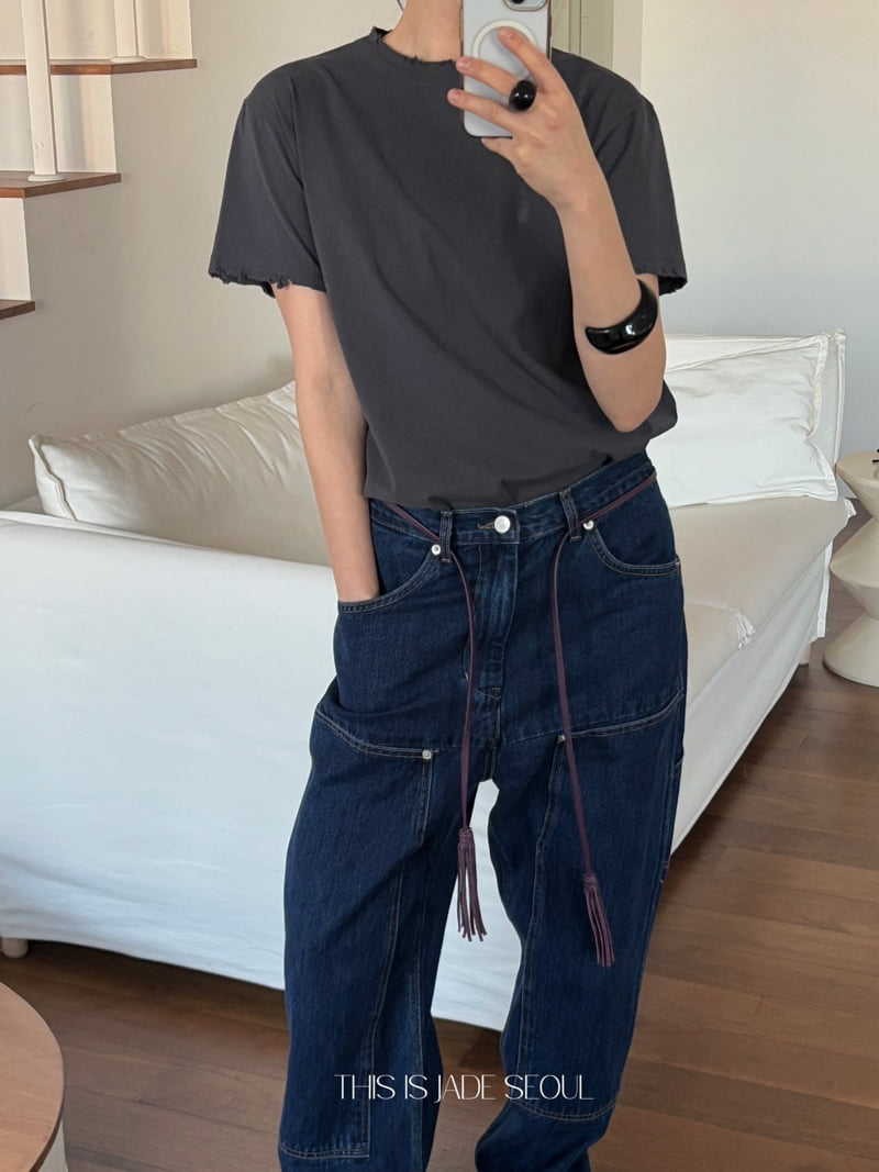 Jade Market - Korean Women Fashion - #womensfashion - Carpenter Denim Pants - 8