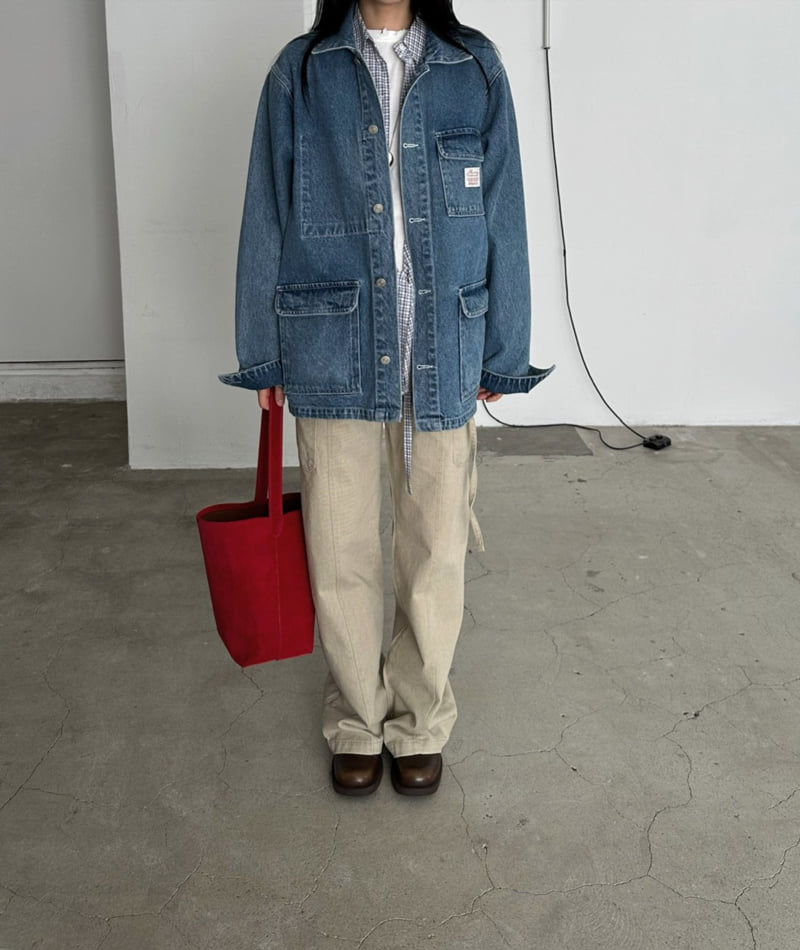 Jade Market - Korean Women Fashion - #womensfashion - Denim Work Jacket - 3
