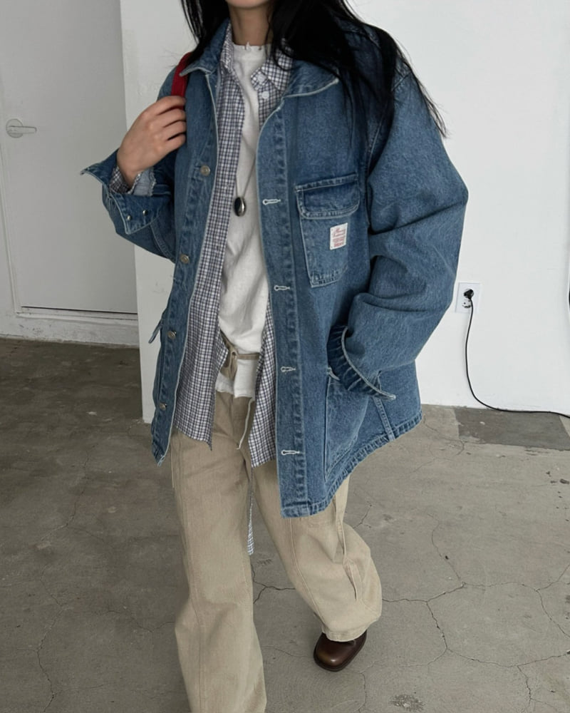 Jade Market - Korean Women Fashion - #womensfashion - Denim Work Jacket - 5