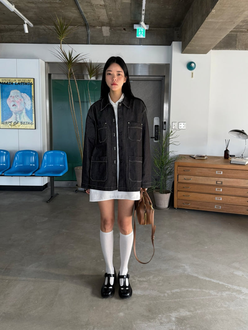 Jade Market - Korean Women Fashion - #womensfashion - Le Mon Stitch Jacket - 2