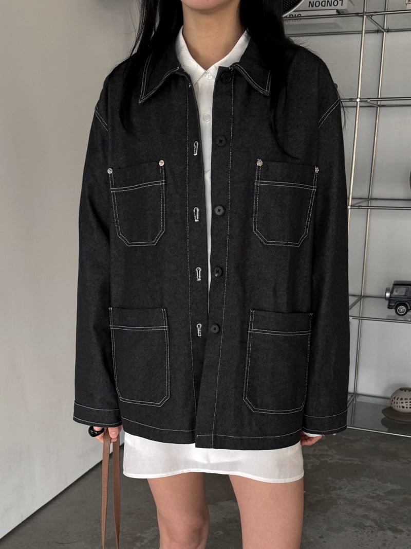 Jade Market - Korean Women Fashion - #womensfashion - Le Mon Stitch Jacket - 6
