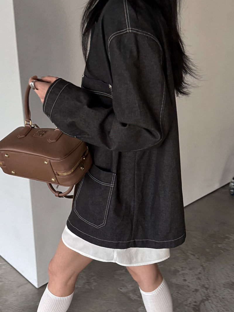 Jade Market - Korean Women Fashion - #womensfashion - Le Mon Stitch Jacket - 8