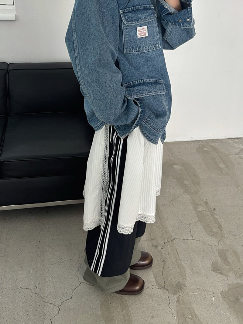 Jade Market - Korean Women Fashion - #womensfashion - Urban Tape Pants - 9