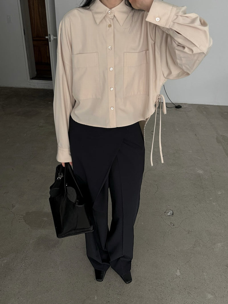 Jade Market - Korean Women Fashion - #womensfashion - Blue Pocket Shirt - 5