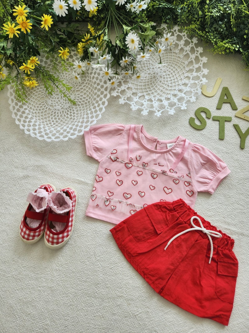 Jazz - Korean Children Fashion - #Kfashion4kids - Heart Mesh Blouse Tee - 9