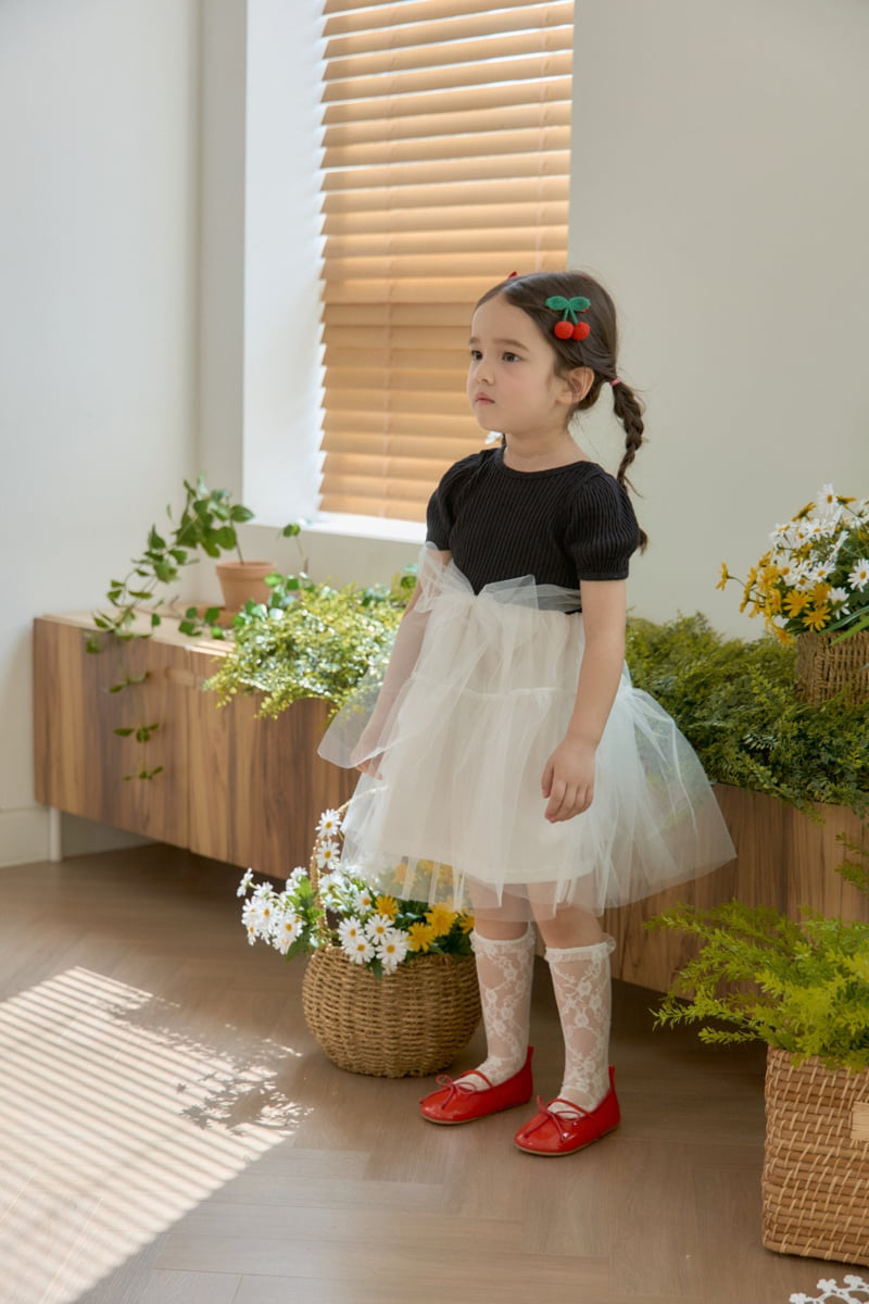 Jazz - Korean Children Fashion - #childofig - Bianca Ribbon Mesh One-piece - 2