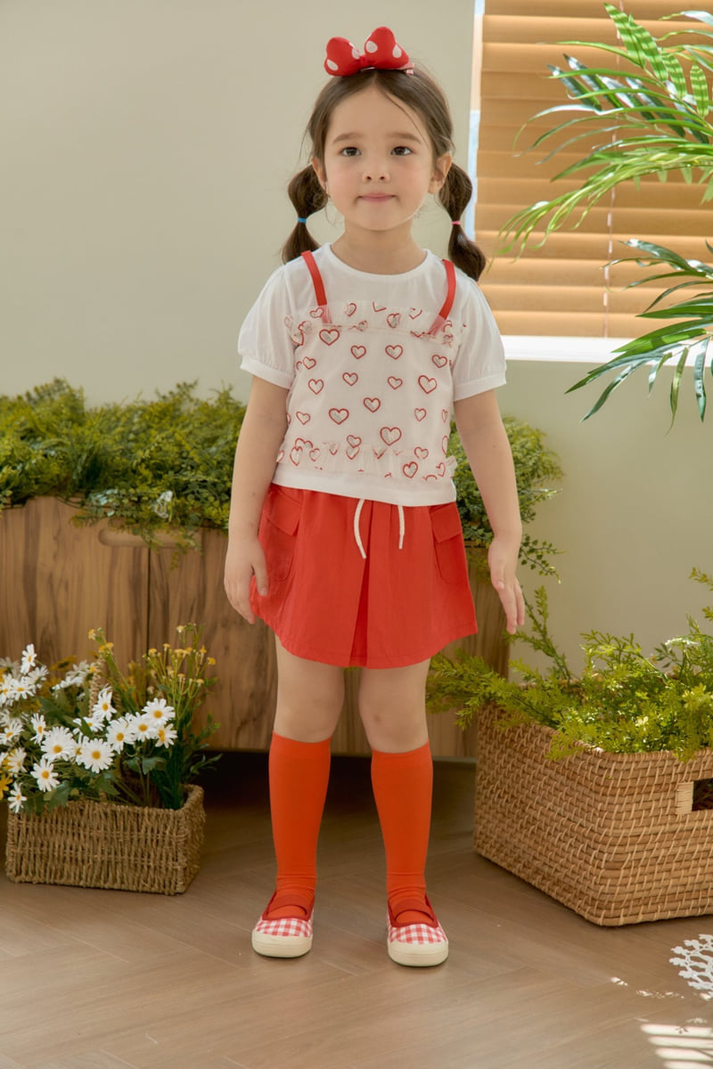 Jazz - Korean Children Fashion - #childofig - Heart Mesh Blouse Tee