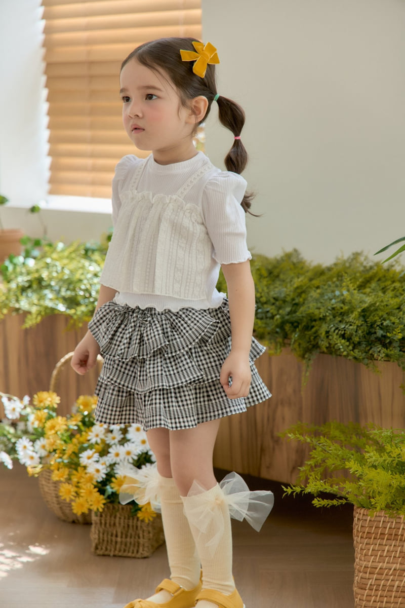 Jazz - Korean Children Fashion - #childrensboutique - Lace Double Blouse Tee - 8