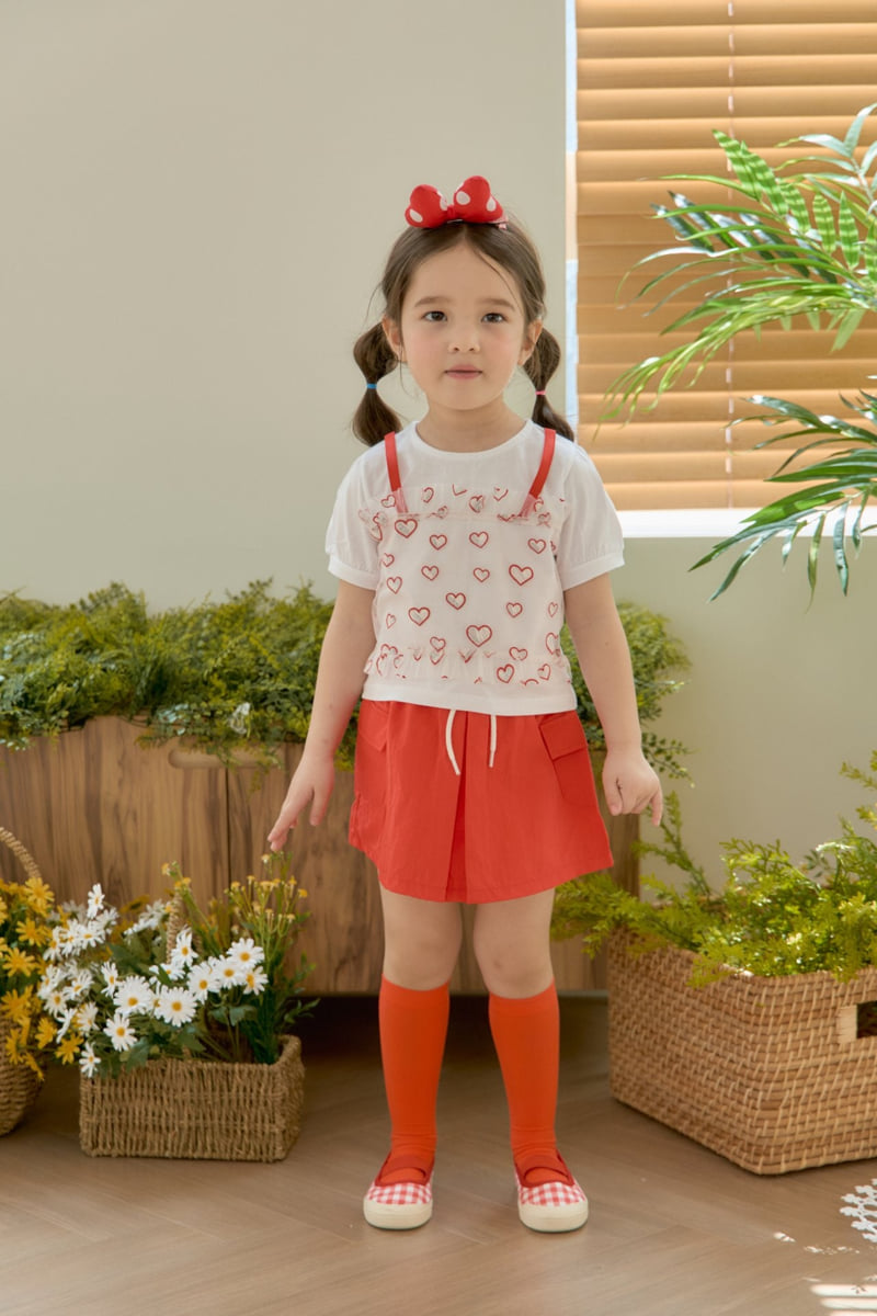 Jazz - Korean Children Fashion - #designkidswear - Heart Mesh Blouse Tee - 3