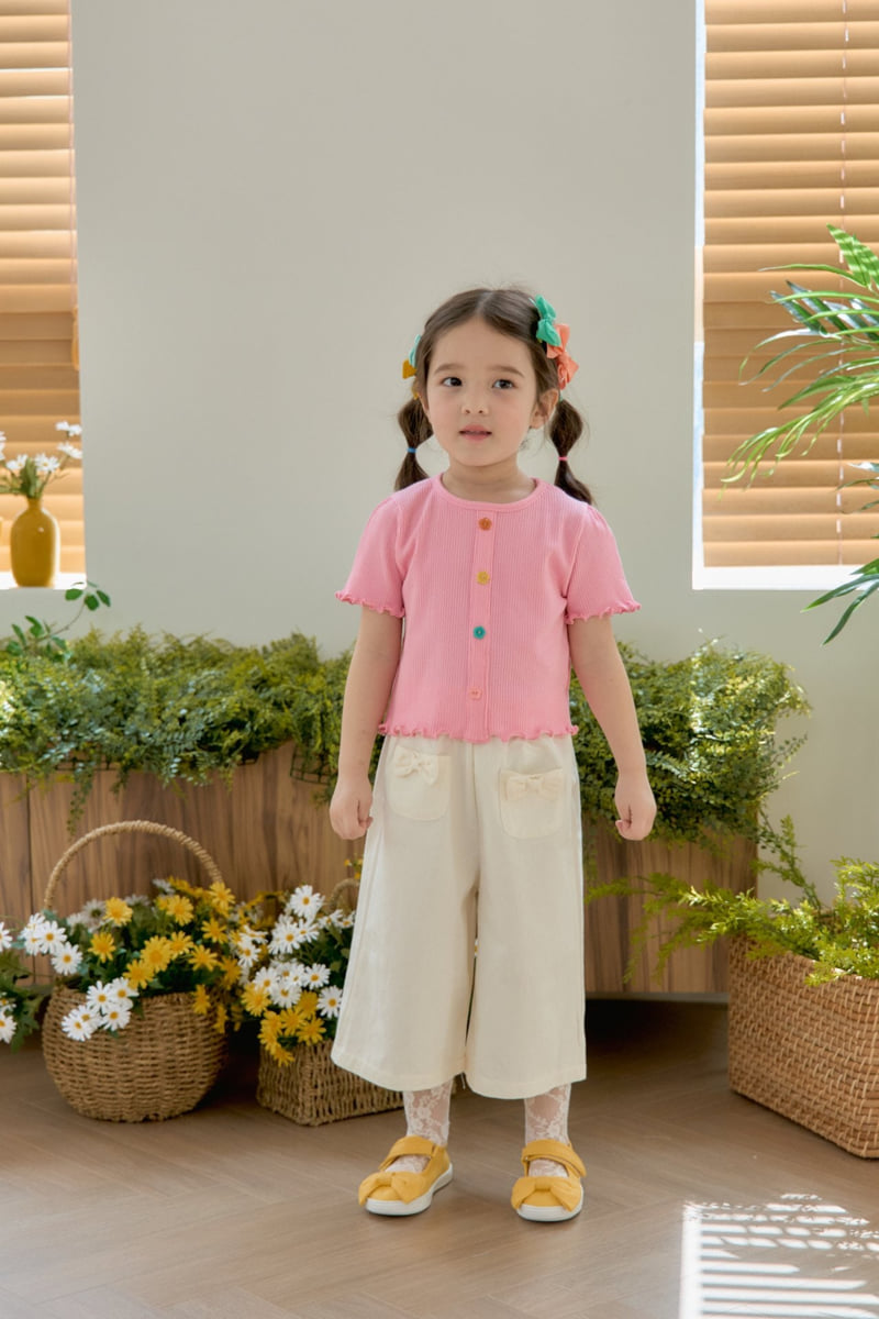 Jazz - Korean Children Fashion - #designkidswear - Flower Button Rib Blouse - 5
