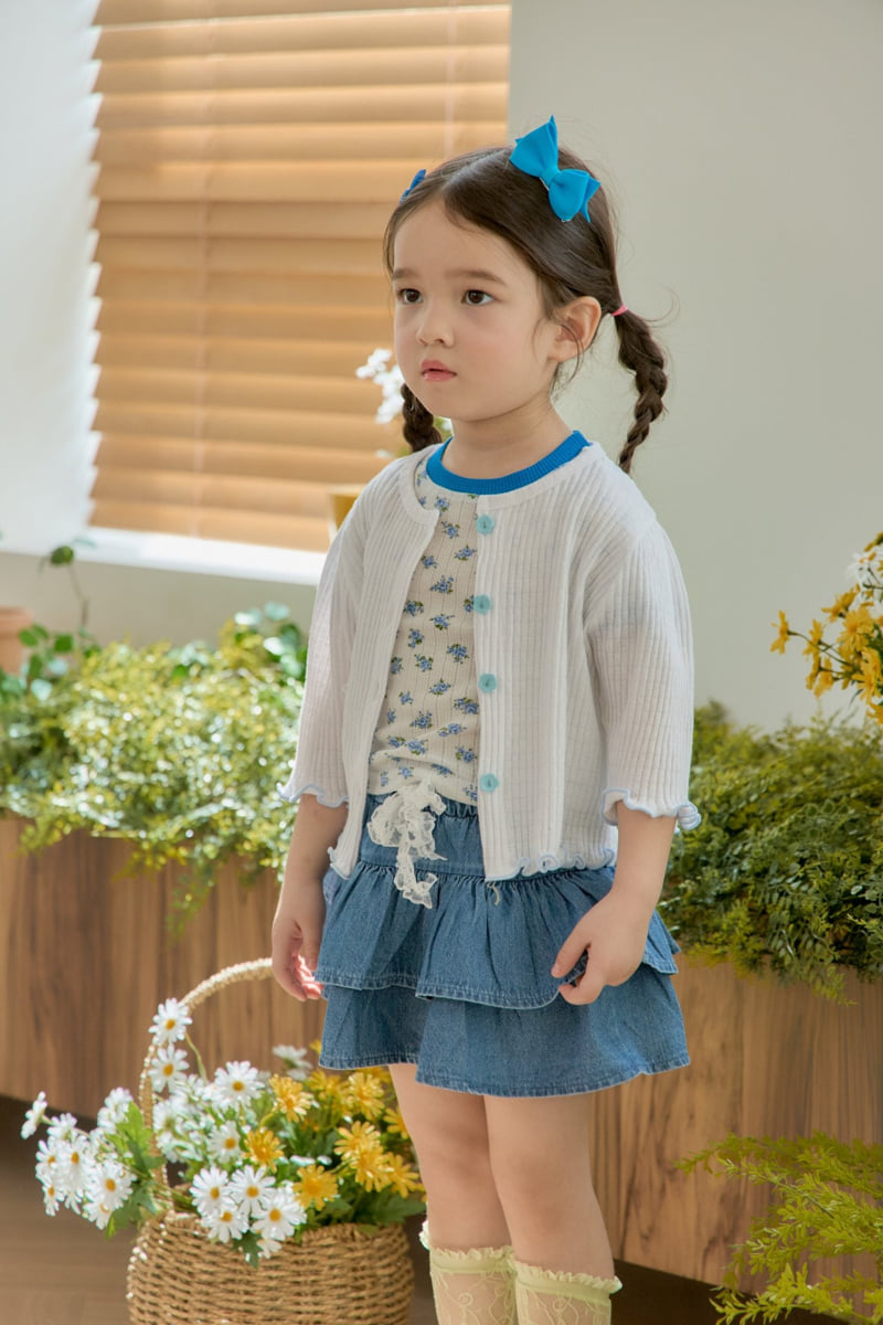 Jazz - Korean Children Fashion - #childrensboutique - Flower Button Cardigan - 4