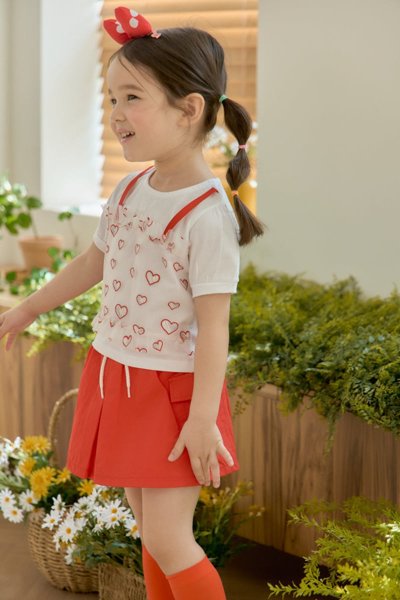Jazz - Korean Children Fashion - #designkidswear - Heart Mesh Blouse Tee - 4