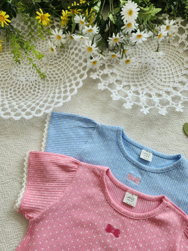 Jazz - Korean Children Fashion - #discoveringself - Ribbon Dot Blouse Tee - 11