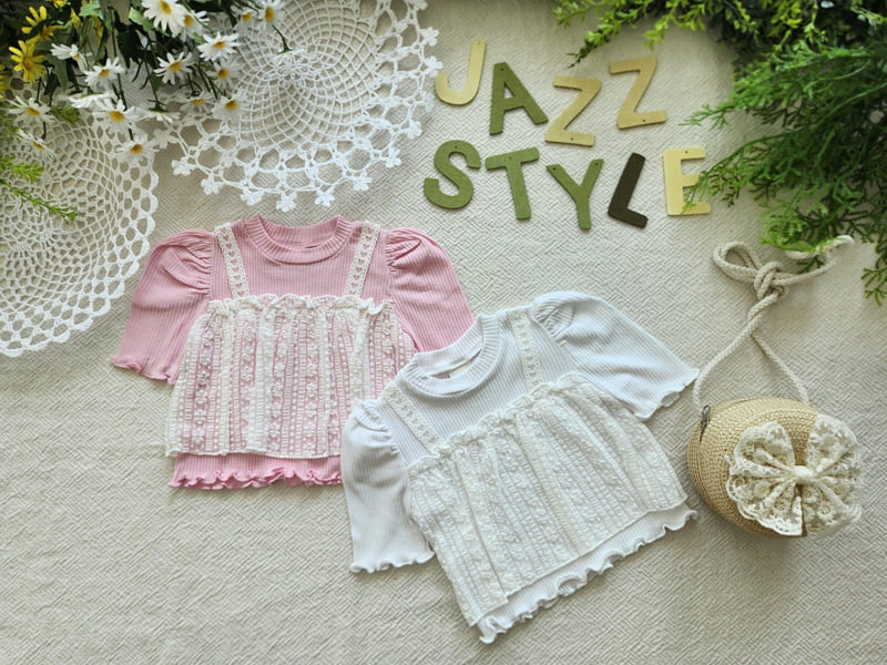 Jazz - Korean Children Fashion - #discoveringself - Lace Double Blouse Tee - 10