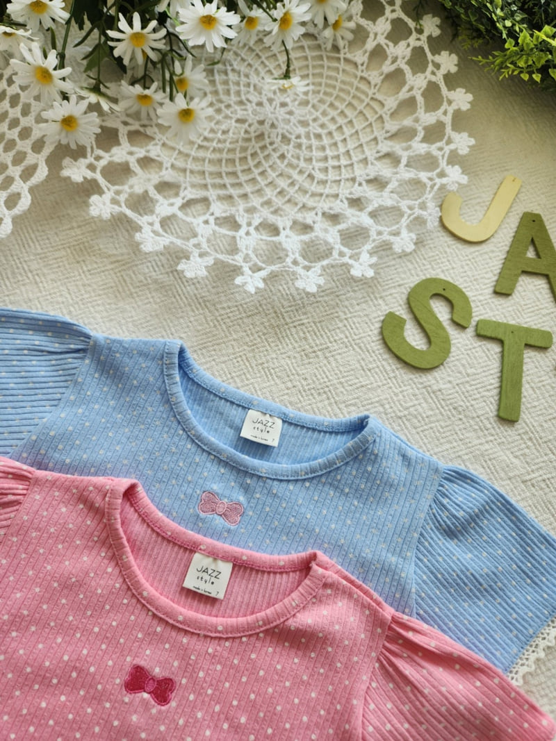 Jazz - Korean Children Fashion - #fashionkids - Ribbon Dot Blouse Tee - 12