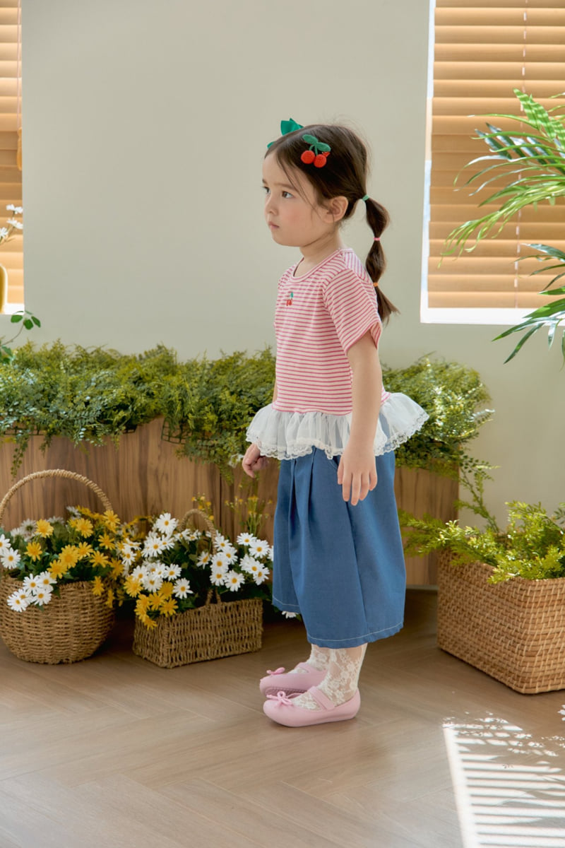 Jazz - Korean Children Fashion - #fashionkids - Stripe Cherry Blouse Tee - 10