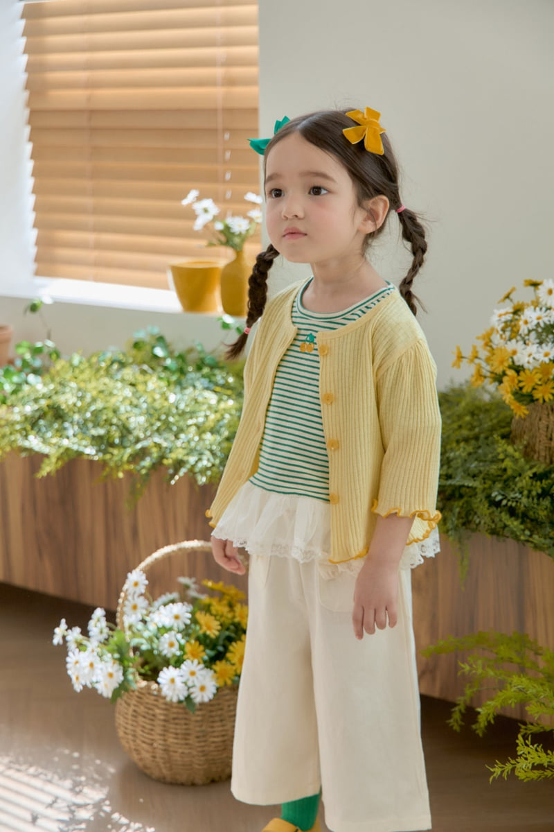 Jazz - Korean Children Fashion - #kidsshorts - Flower Button Cardigan - 7