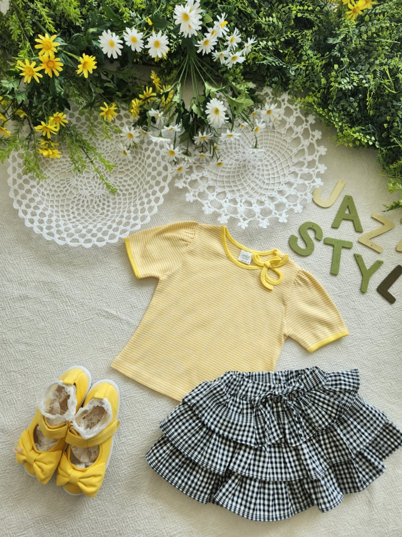 Jazz - Korean Children Fashion - #kidsstore - Stripe Ribbon Blouse Tee - 11