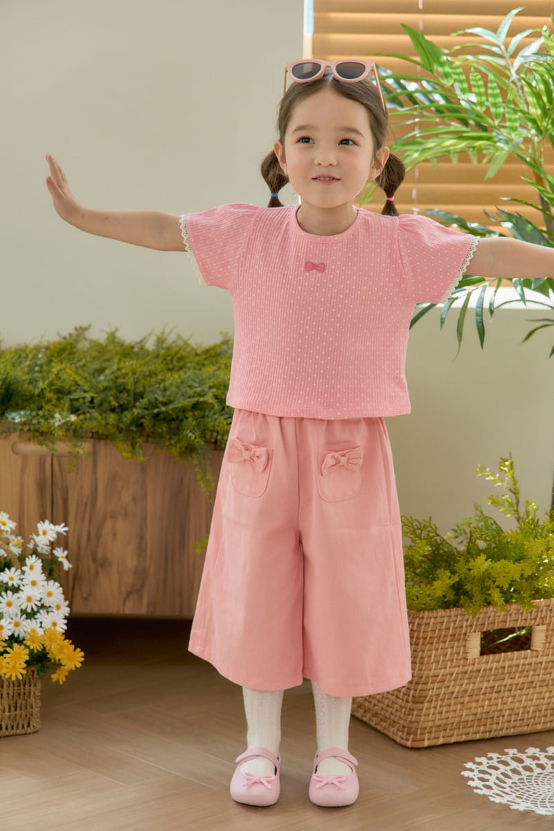 Jazz - Korean Children Fashion - #littlefashionista - Ribbon Dot Blouse Tee