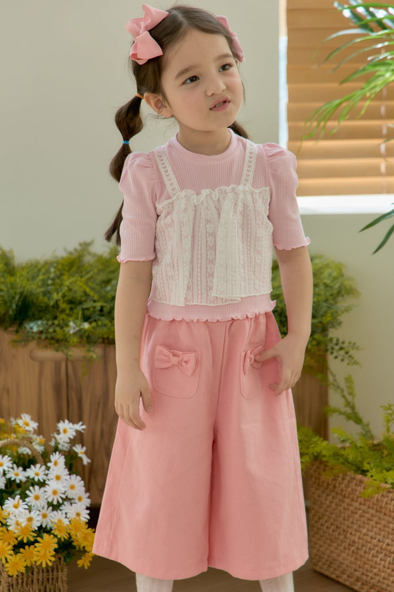 Jazz - Korean Children Fashion - #magicofchildhood - Lace Double Blouse Tee
