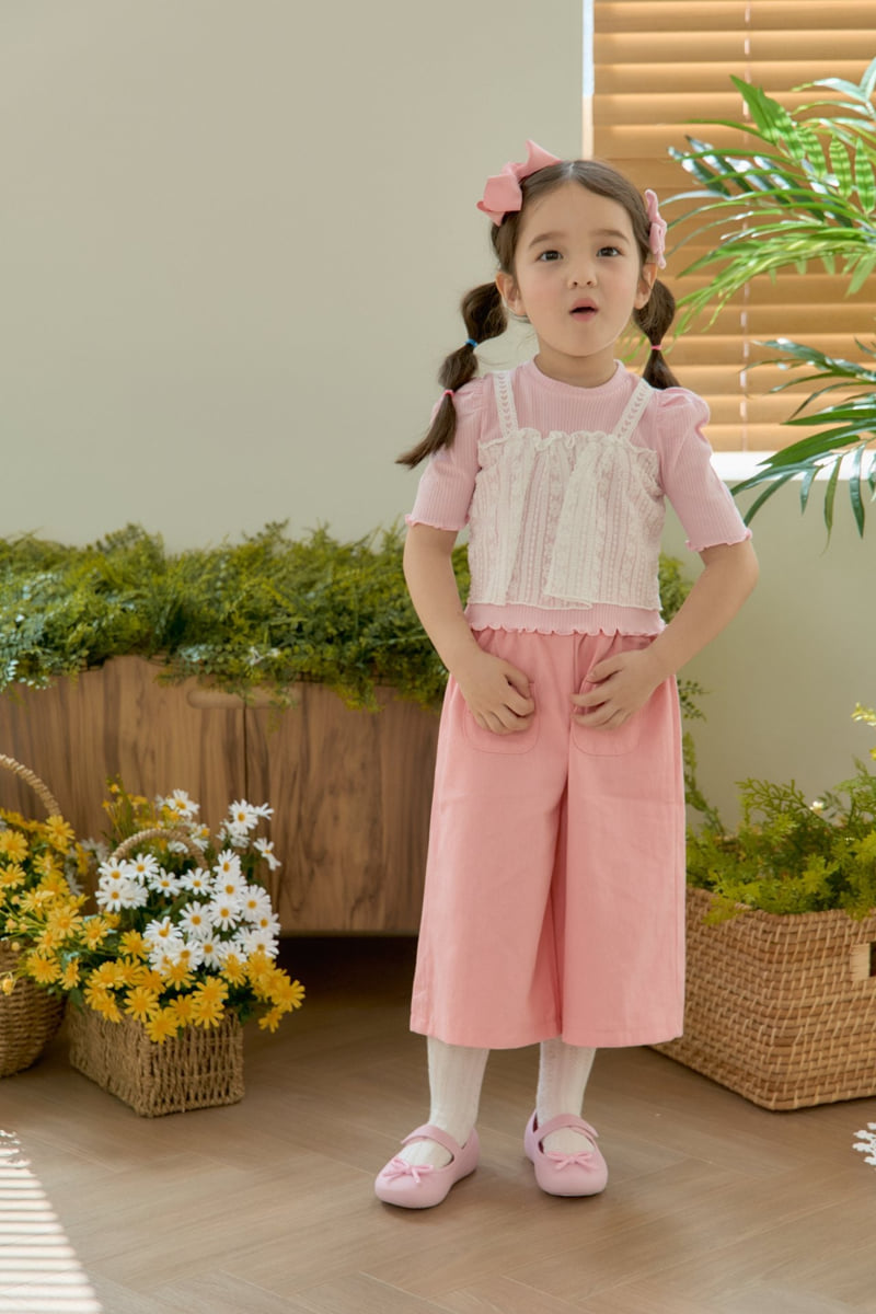 Jazz - Korean Children Fashion - #minifashionista - Lace Double Blouse Tee - 2