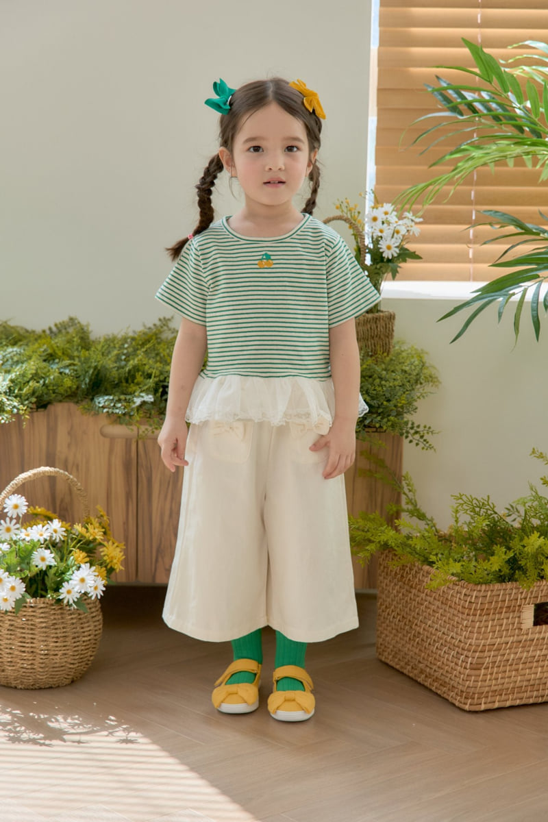 Jazz - Korean Children Fashion - #prettylittlegirls - Stripe Cherry Blouse Tee - 2