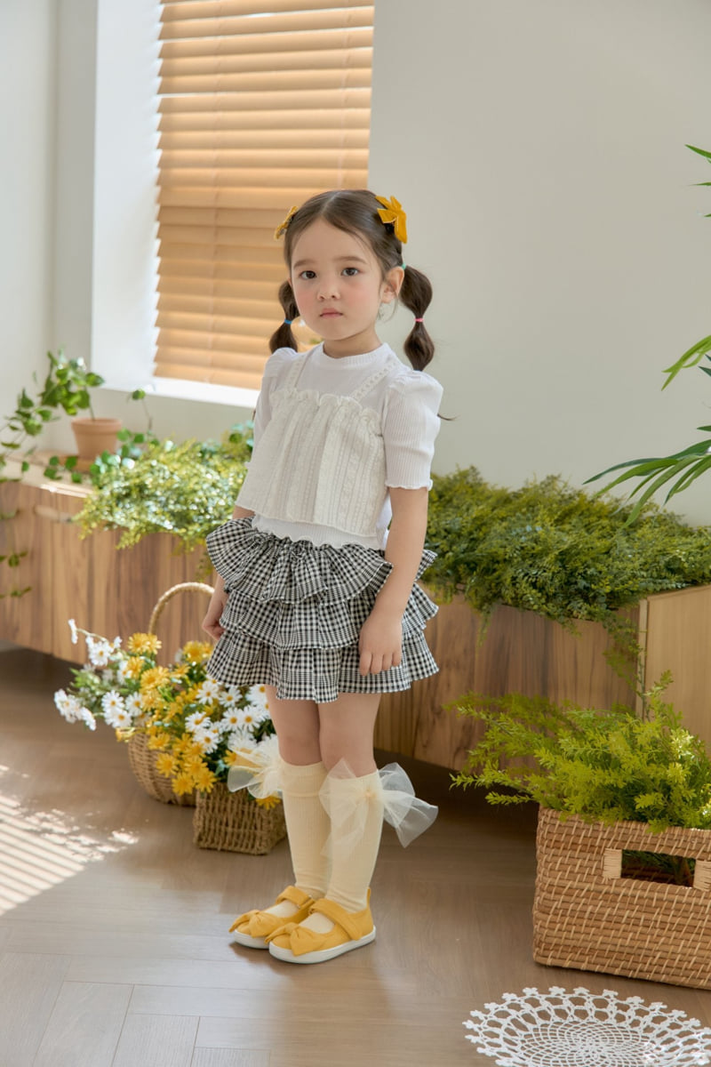 Jazz - Korean Children Fashion - #stylishchildhood - Lace Double Blouse Tee - 6