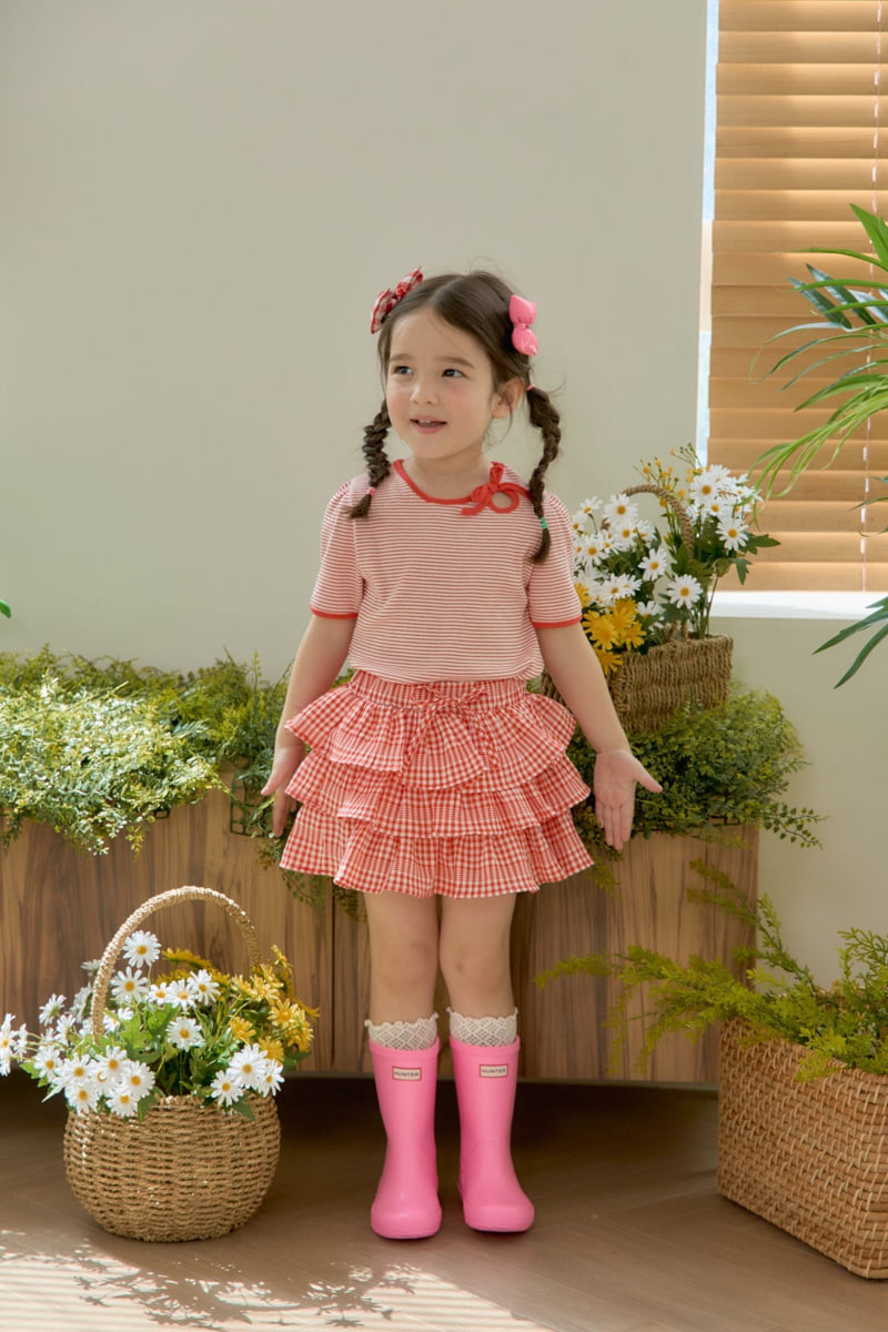 Jazz - Korean Children Fashion - #toddlerclothing - Stripe Ribbon Blouse Tee - 4