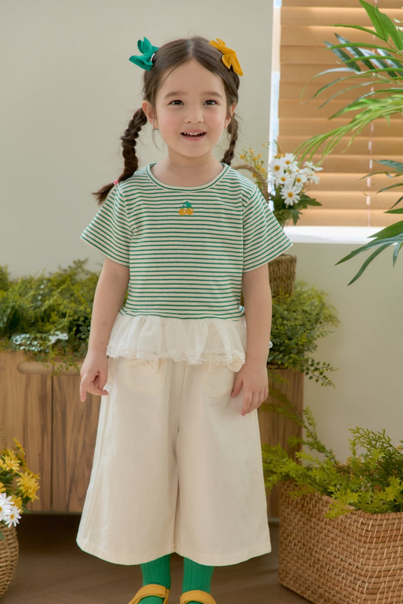 Jazz - Korean Children Fashion - #todddlerfashion - Stripe Cherry Blouse Tee - 3