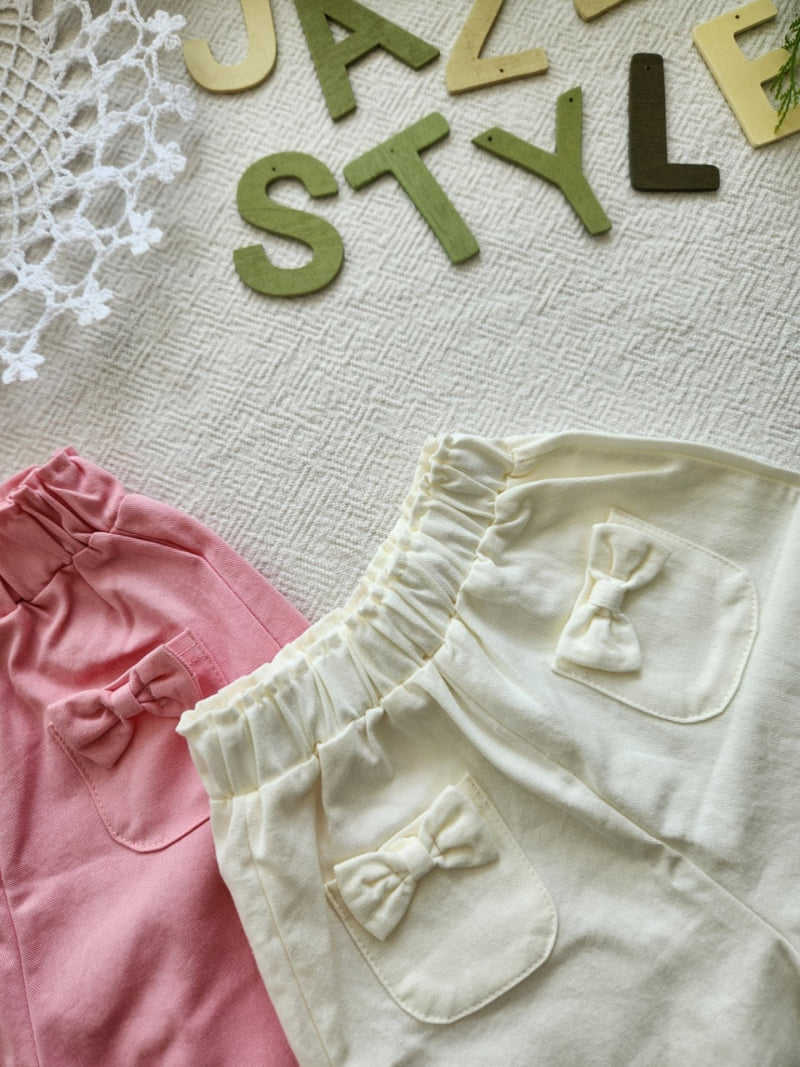 Jazz - Korean Children Fashion - #toddlerclothing - Ribbon Pocket Pants - 12
