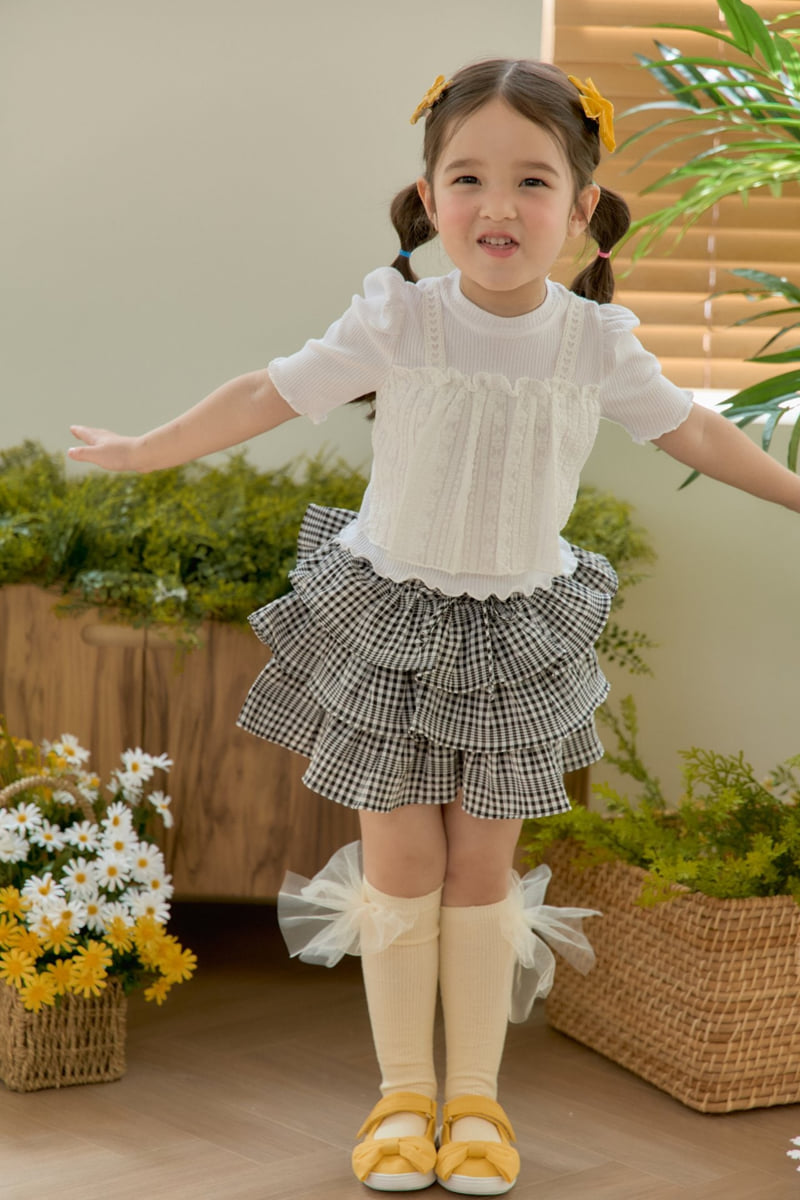 Jazz - Korean Children Fashion - #toddlerclothing - Lace Double Blouse Tee - 5