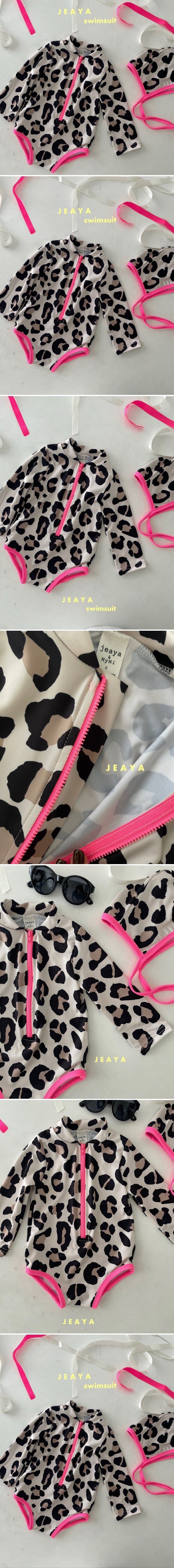 Jeaya & Mymi - Korean Baby Fashion - #babywear - Leopard Swimsuit Cap Set - 2