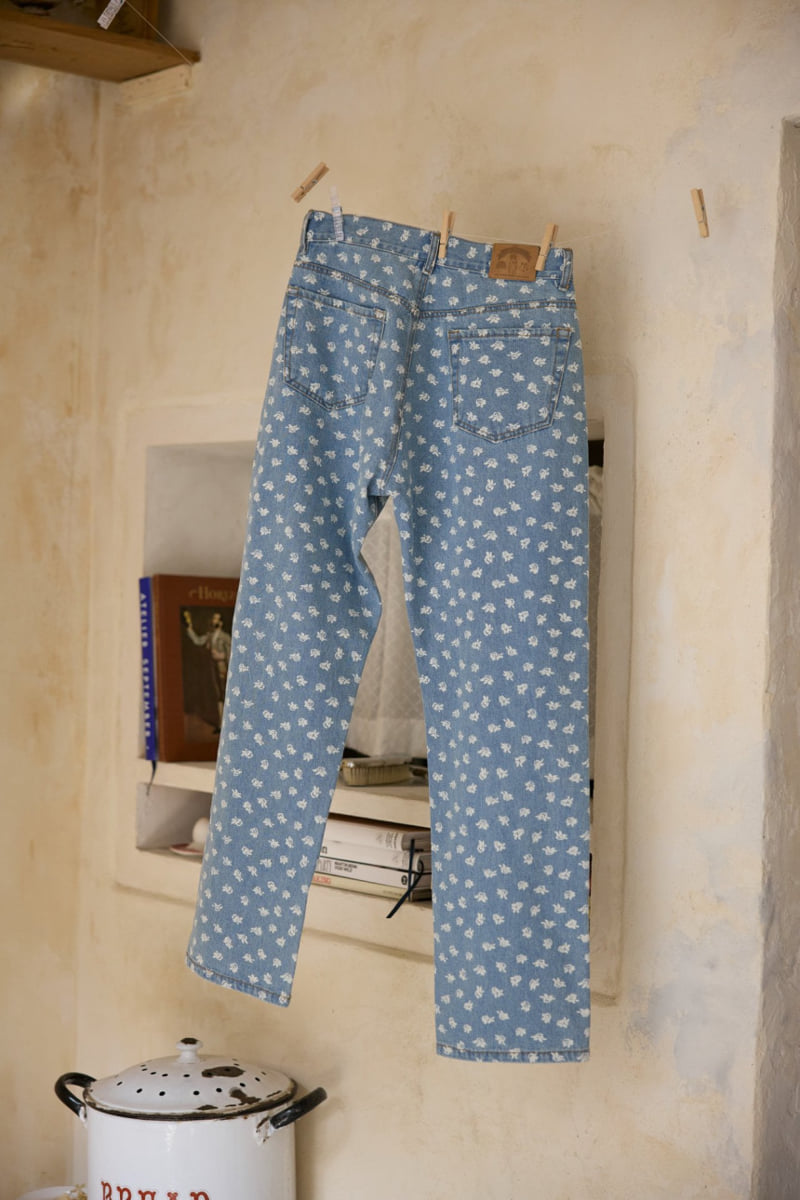 Jejeunosity - Korean Women Fashion - #momslook - Adult Cherry Blossom Denim Pants - 12