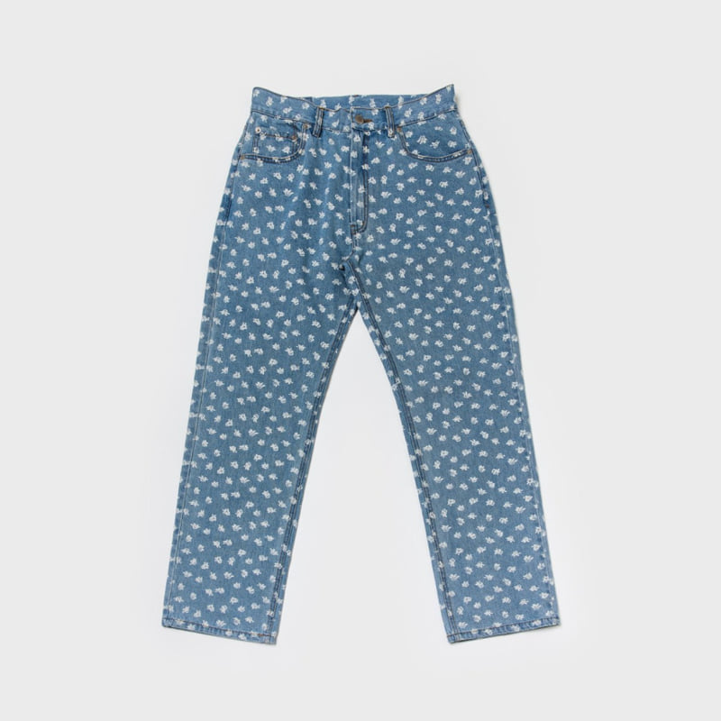 Jejeunosity - Korean Women Fashion - #shopsmall - Adult Cherry Blossom Denim Pants