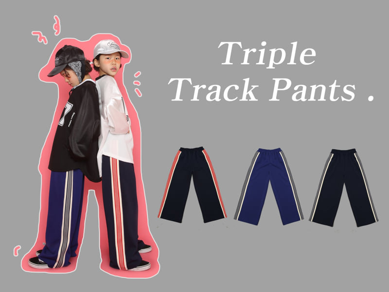 Jenny Basic - Korean Children Fashion - #designkidswear - Triple Track Pants