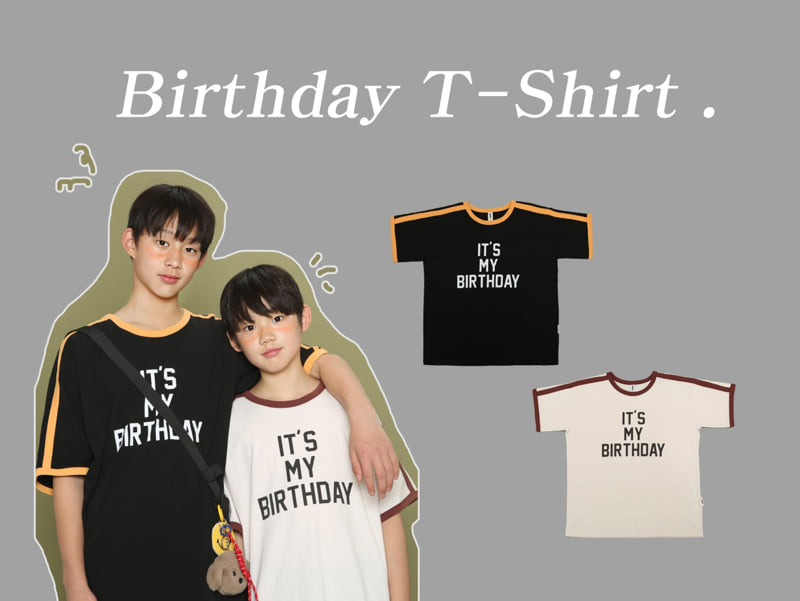 Jenny Basic - Korean Children Fashion - #kidsshorts - Birthday Tee