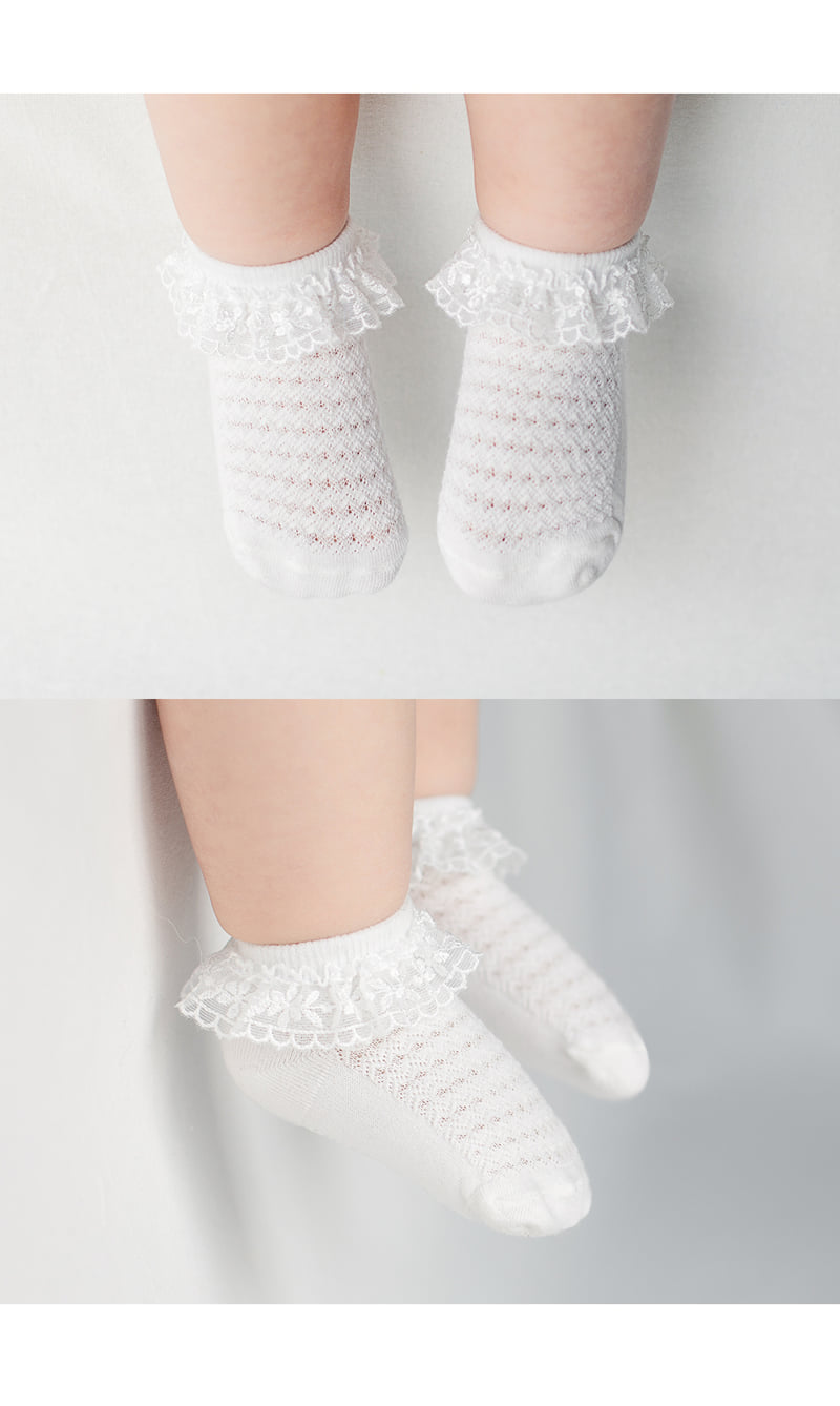 Kids Clara - Korean Baby Fashion - #babyboutique - Helio Lace Summer Baby Socks (set of 5) - 3
